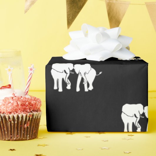 Geschenkbörse für schwarze und weiße Elefanten Geschenkpapier (Geburtstagsparty)