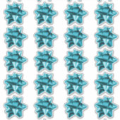 Geschenkbow | Aufkleber | 20 pro Blatt | AQUAMARIN (Vorderseite)