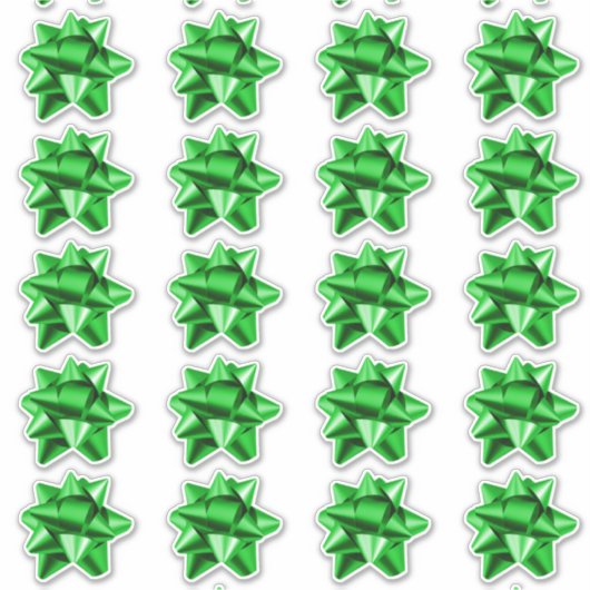 Geschenkbow | Aufkleber | 20 pro Blatt | Grün (Vorderseite)