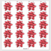 Geschenkbow | Aufkleber | 20 pro Blatt | Rot (Blatt)