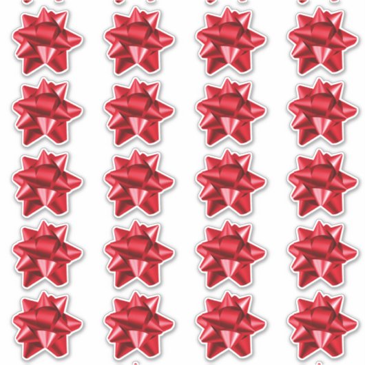 Geschenkbow | Aufkleber | 20 pro Blatt | Rot (Vorderseite)