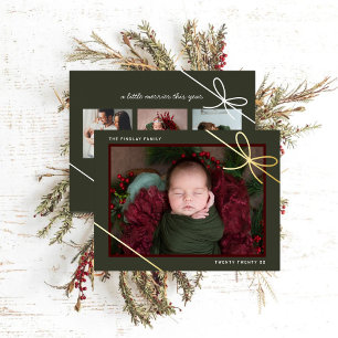 Geschenkbow New Baby Foto Holiday Geburtstagskündi Folie Einladungspostkarte