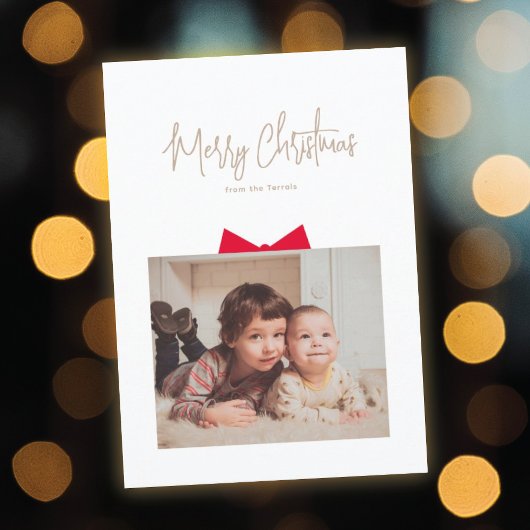 Geschenkbox-Foto-Weihnachtskarte Feiertagskarte