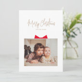Geschenkbox-Foto-Weihnachtskarte Feiertagskarte (Stehend Vorderseite)