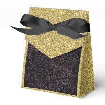 Geschenkbox mit gold-schwarzem gesprenkeltem Desig