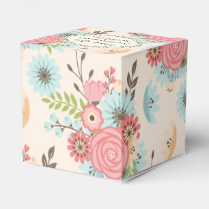 Geschenkboxen der blauen und korallenfloralen Gast Geschenkschachtel