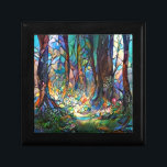 Geschenkboxen der Herbstfarben<br><div class="desc">Forest Stainted Glass Style Stretched Leinwand Ein Waldboden in prächtiger Farbe. Es wurde in einem Buntglasstil gemacht. Dieses Bild würde schön in jedes Zimmerdekor passen.</div>