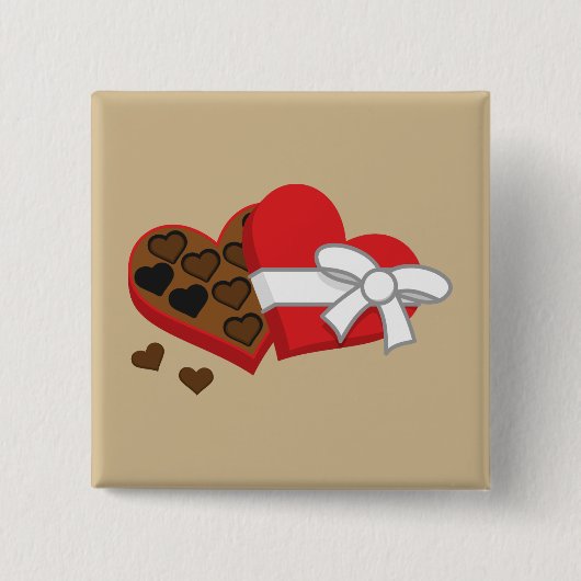Geschenkboxen Herzschokolade - Valentinstag Button (Vorderseite)