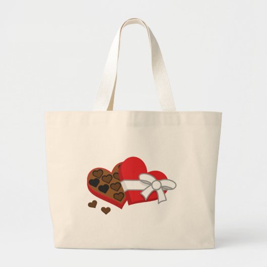 Geschenkboxen Herzschokolade - Valentinstag Jumbo Stoffbeutel (Vorne)