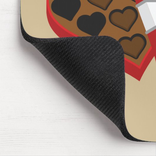 Geschenkboxen Herzschokolade - Valentinstag Mousepad (Ecke)