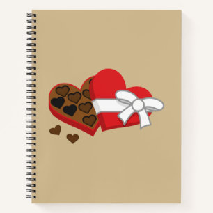 Geschenkboxen Herzschokolade - Valentinstag Notizblock