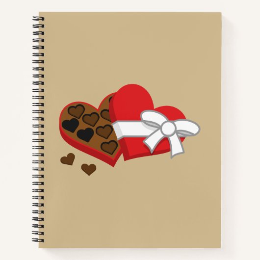 Geschenkboxen Herzschokolade - Valentinstag Notizblock (Vorderseite)
