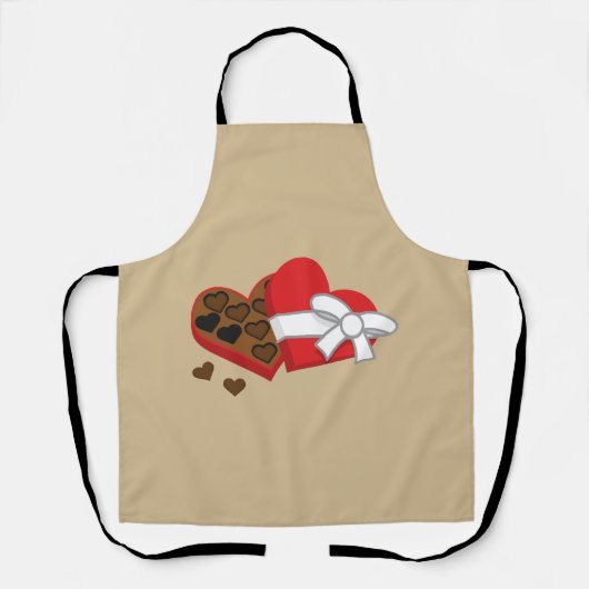 Geschenkboxen Herzschokolade - Valentinstag Schürze (Vorderseite)