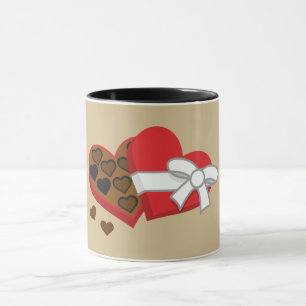 Geschenkboxen Herzschokolade - Valentinstag Tasse