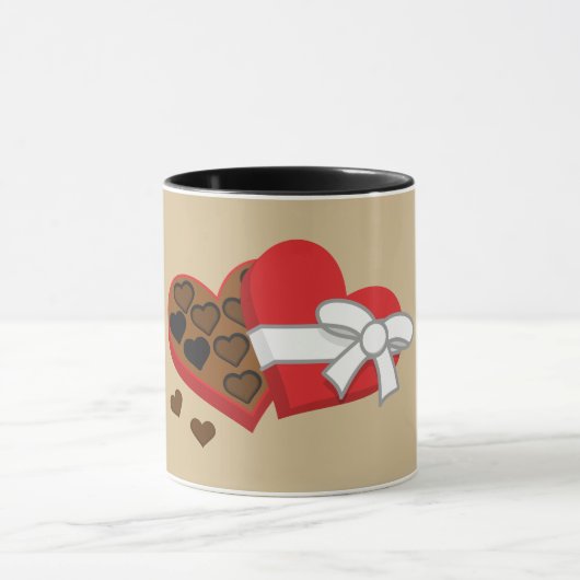 Geschenkboxen Herzschokolade - Valentinstag Tasse (Zentrum)