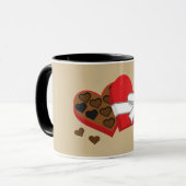 Geschenkboxen Herzschokolade - Valentinstag Tasse (Vorderseite Links)
