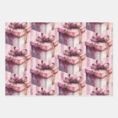 Geschenkboxen in Rosa und Streifen Geschenkpapier Set (Vorderseite)