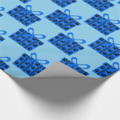 Geschenkboxen mit Hundepuws Baby Blue Version Geschenkpapier (Ecke)
