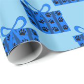 Geschenkboxen mit Hundepuws Baby Blue Version Geschenkpapier (Rolleneckpunkt)
