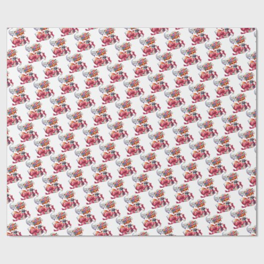 Geschenkboxen mit überraschendem Rotfuchs mit Ball Geschenkpapier (Flach)