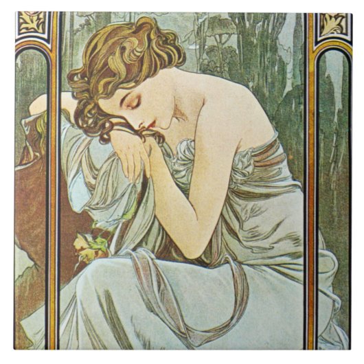 Geschenkboxen Mucha Repos de la Nuit Tile Trivet Fliese (Vorderseite)