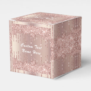 Geschenkboxen Roségold Glitter Individueller Text Geschenkschachtel