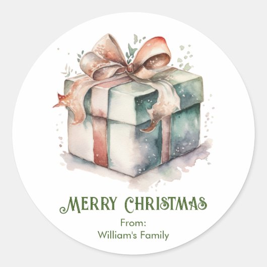 Geschenkboxen Runder Aufkleber (Vorderseite)