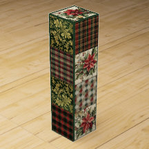 Geschenkboxen Rustikale Weihnachten Kariertes Patc