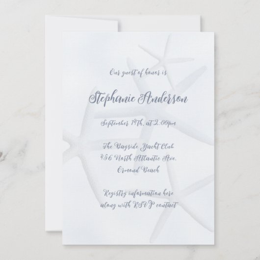 Geschenkboxen Starfish Square Dusche Einladungen (Rückseite)