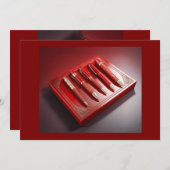 Geschenkboxen und fünf einzigartige Kugelschreiber Einladung (Vorne/Hinten)