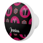 Geschenkboxen und Schneeflocken Keramikknauf (Rechts)