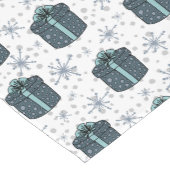 Geschenkboxen und Schneeflocken Kurzer Tischläufer (Ecke)
