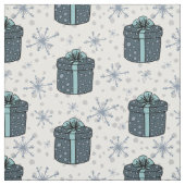 Geschenkboxen und Schneeflocken Stoff (Muster)