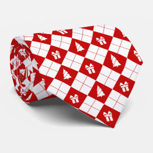 Geschenkboxen und Weihnachtsbaummuster Krawatte