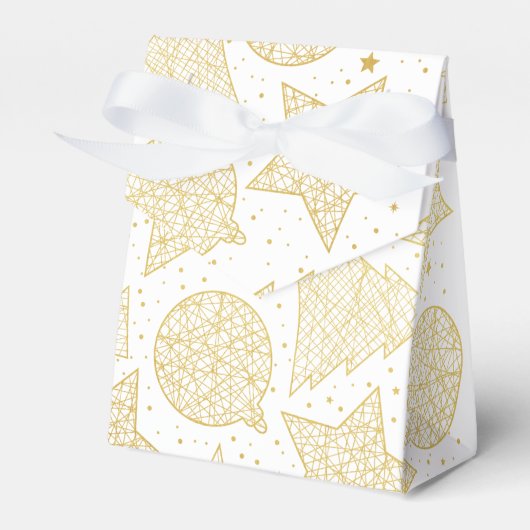 Geschenkboxen von Gold und Weiß-Weihnachtsmustern Geschenkschachtel (Vorderseite)