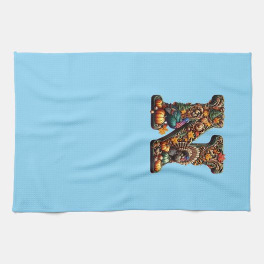 Geschenkbrief N Thanksgiving-Stil Geschirrtuch (Horizontal)