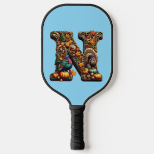 Geschenkbrief N Thanksgiving-Stil Pickleball Schläger