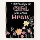 Geschenkbuch für ein Mädchen, das Lieben hat, Blum Notizblock (Vorderseite)