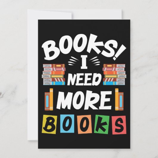Geschenkbücher lesen Ich brauche mehr Bücher Dankeskarte (Vorderseite)