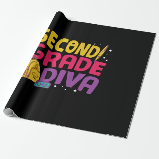 Geschenke 2. Lehrerin | Diva zweiter Klasse Geschenkpapier (Ungerollt)