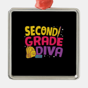 Geschenke 2. Lehrerin Diva zweiter Klasse Ornament Aus Metall