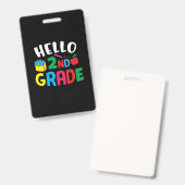 Geschenke 2. Lehrerin | Hello 2nd Grade Ausweis (Vorder- & Rückseite)