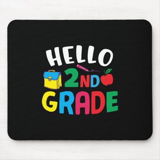 Geschenke 2. Lehrerin | Hello 2nd Grade Mousepad (Vorne)