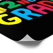 Geschenke 2. Lehrerin | Hello 2nd Grade Poster (Ecke)