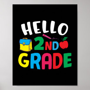 Geschenke 2. Lehrerin Hello 2nd Grade Poster