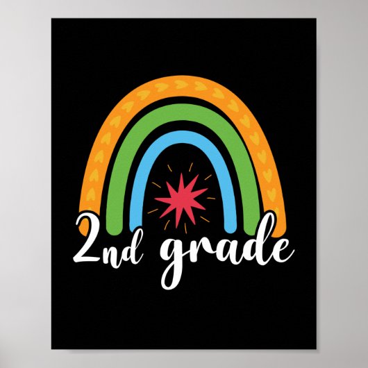 Geschenke 2. Lehrerin | Regenbogen der zweiten Kla Poster (Vorne)