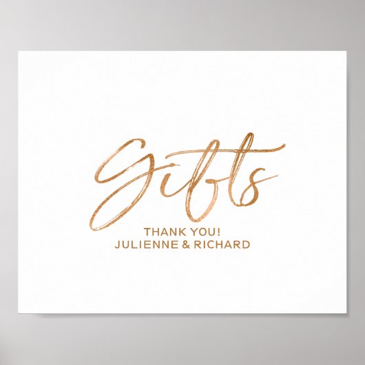 Geschenke 8x10 Stilvolle Script-Rose Gold Wedding Poster (Vorne)
