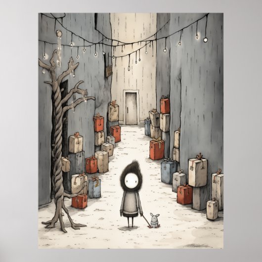 Geschenke Alley Illustration Poster (Vorne)