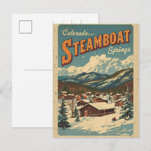 Geschenke aus der alten Zeit aus Steamboat Springs Feiertagspostkarte