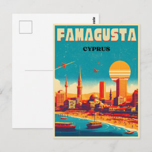 Geschenke aus der Vintage-Ära von Famagusta Strand Postkarte